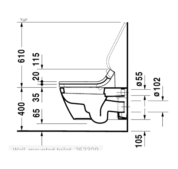 Duravit Starck 2 pakabinamas klozetas su "Soft close" dangčiu