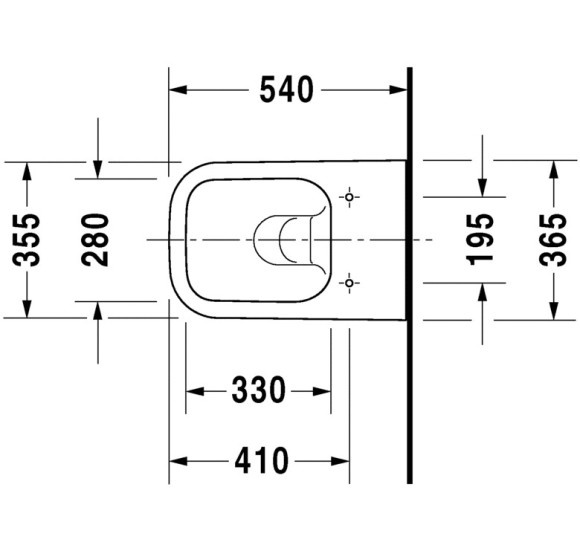 Duravit Happy D.2 pakabinamas klozetas be dangčio, Rimless