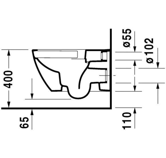 Duravit Happy D.2 pakabinamas klozetas be dangčio, Rimless