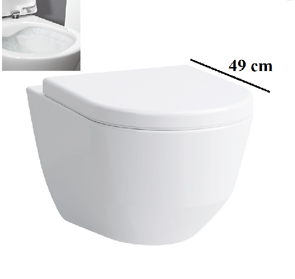 Laufen Pro New pakabinamas unitazas Rimless compact, be dangčio