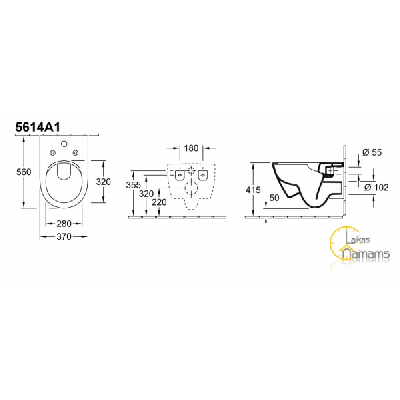 Villeroy&Boch WC Subway 2 Rimless, ViFresh, be dangčio