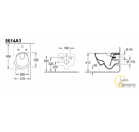 Villeroy&Boch WC Subway 2 Rimless, ViFresh, be dangčio