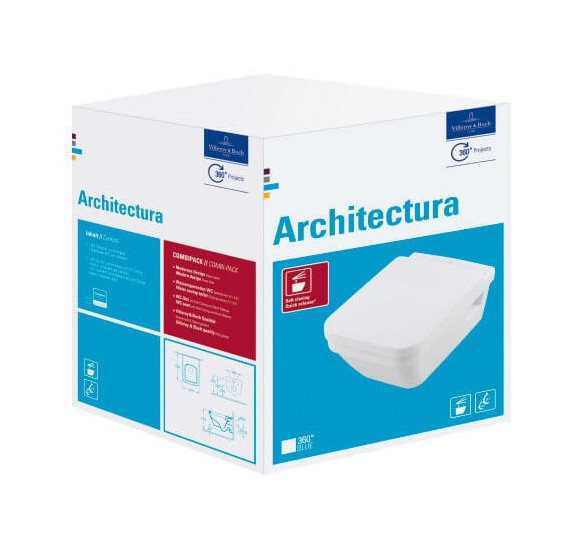 Villeroy&Boch Architectura pakabinamas rimless klozetas  su "soft close" dangčiu