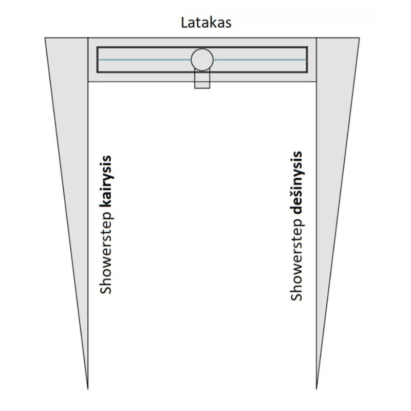 IŠPARDAVIMAS. ACO ShowerStep profiliuotis dešinės pusės, L1-990 mm, H1-12,5 mm, H2-30 mm