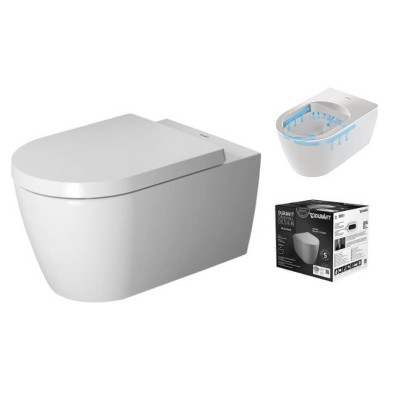 Duravit Me by Starck pakabinamas unitazas 370x570, su 'soft close' dangčiu, Rimless