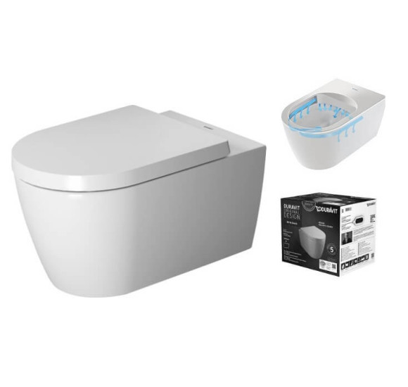 Duravit Me by Starck pakabinamas unitazas 370x570, su 'soft close' dangčiu, Rimless
