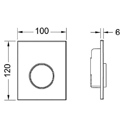 TECEloop plastikinis pisuaro nuleidimo klavišas (baltos spalvos)