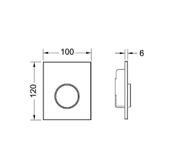 TECEloop plastikinis pisuaro nuleidimo klavišas (baltos spalvos)