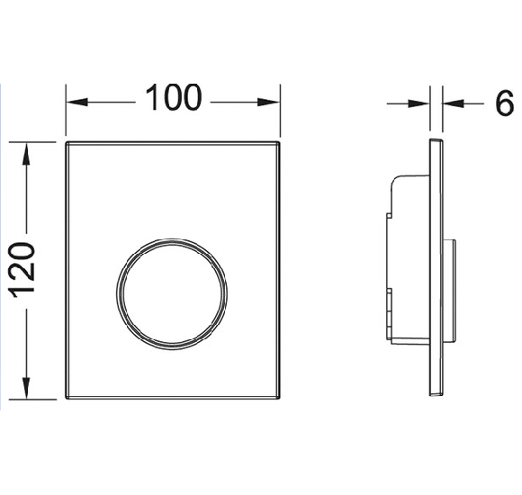 TECEloop plastikinis pisuaro nuleidimo klavišas (chromuotos blizgančios spalvos)