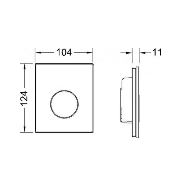 TECEloop stiklinis pisuaro nuleidimo klavišas (juodas stiklas, mygtukas chromuotas, matinis)
