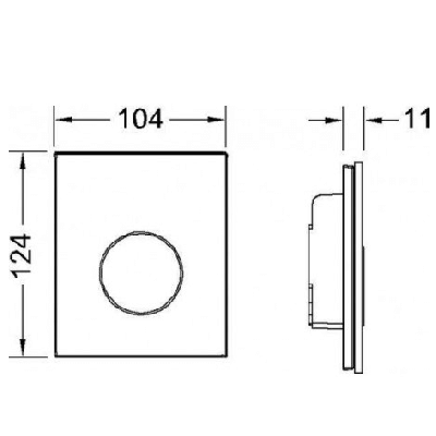 TECEloop stiklinis pisuaro nuleidimo klavišas (juodas stiklas, mygtukas juodas)