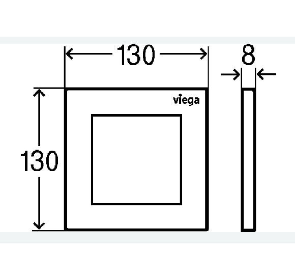 Viega Klavišas pisuaro, plastikinis (style 21 chromo spalvos)