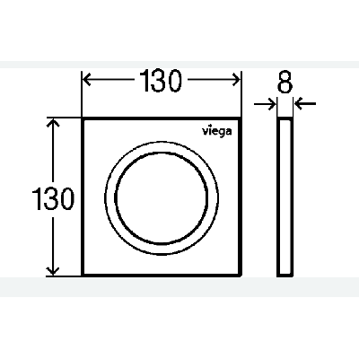 Viega Klavišas pisuaro, plastikinis (style 20 baltos spalvos)