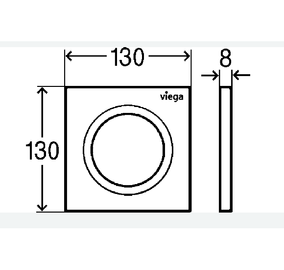 Viega Klavišas pisuaro, plastikinis (style 20 baltos spalvos)