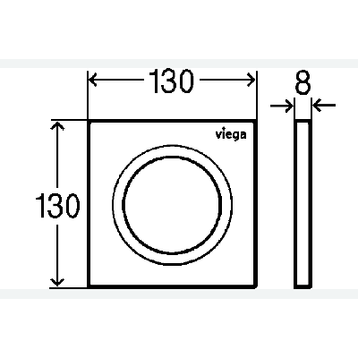 Viega Klavišas pisuaro, plastikinis (style 20 chromo spalvos)