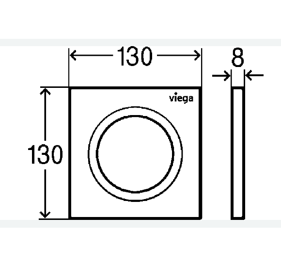 Viega Klavišas pisuaro, plastikinis (style 20 chromo spalvos)
