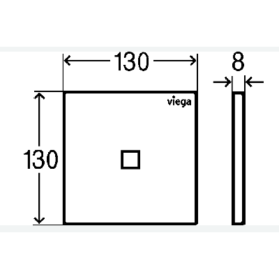 Viega Klavišas pisuaro, IR nuleidimas, stiklinis 100-240V, (more 200 juodas stiklas)