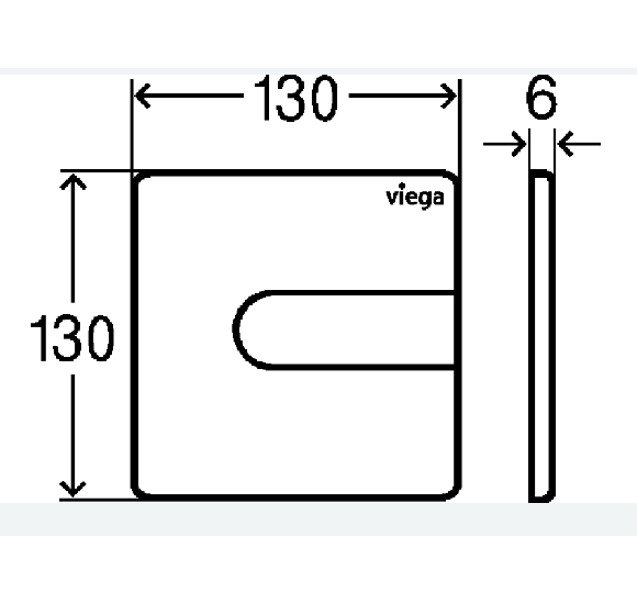 Viega Klavišas pisuaro, plastikinis (style 23 chromo spalvos)