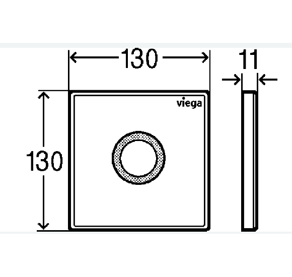 Viega Klavišas pisuaro, IR nuleidimas, antivandalinis 230V, (public 12 baltos spalvos)