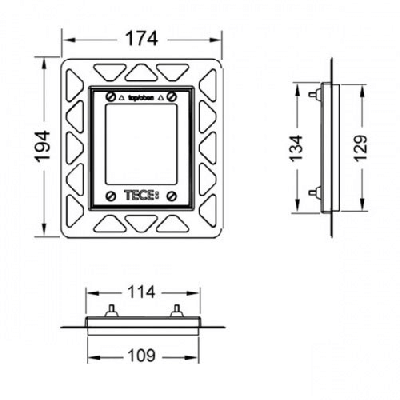 TECE rėmelis integruotam montavimui (pisuaro nuleidimo klavišui), baltos spalvos