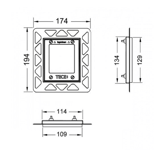 TECE rėmelis integruotam montavimui (pisuaro nuleidimo klavišui), baltos spalvos