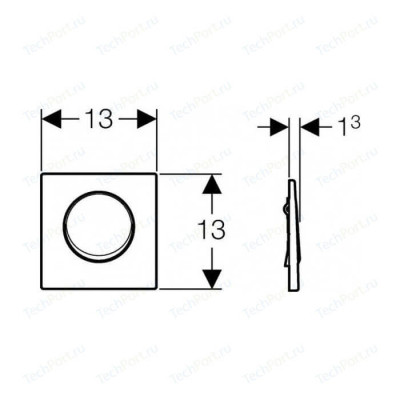Geberit pisuaro pneumatinis mygtukas Mambo, nerūdijančio plieno