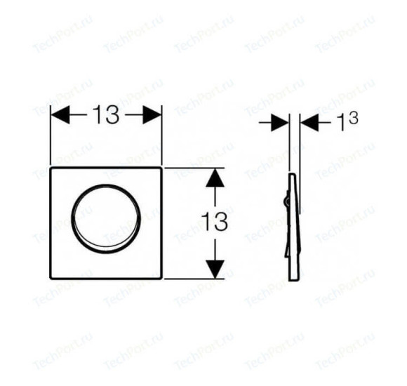 Geberit pisuaro pneumatinis mygtukas Mambo, nerūdijančio plieno