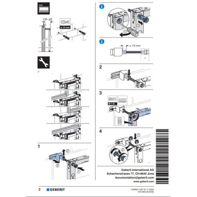 Geberit Duofix potinkinio rėmo sieniniai laikikliai