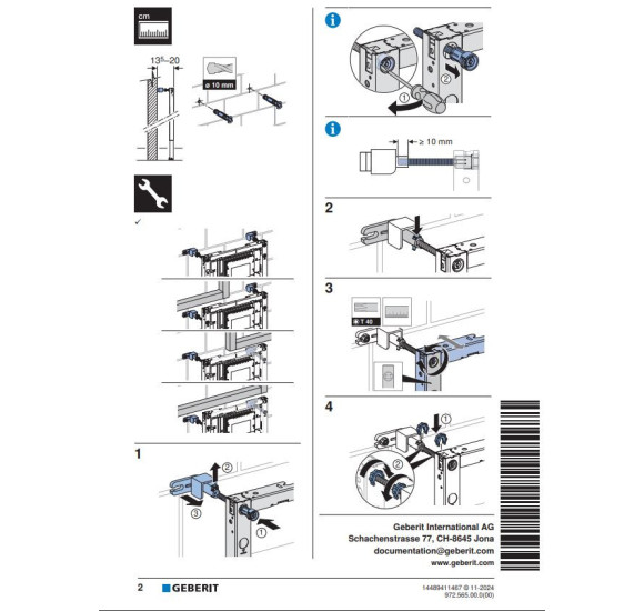 Geberit Duofix potinkinio rėmo sieniniai laikikliai