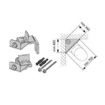 TECEprofil modulio tvirtinimo įtaisas kampiniam montavimui