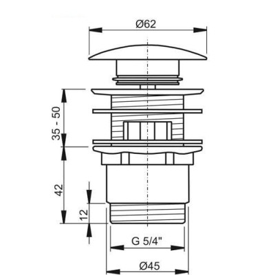 Ravak praustuvo sifono galvutė ClickClack žema