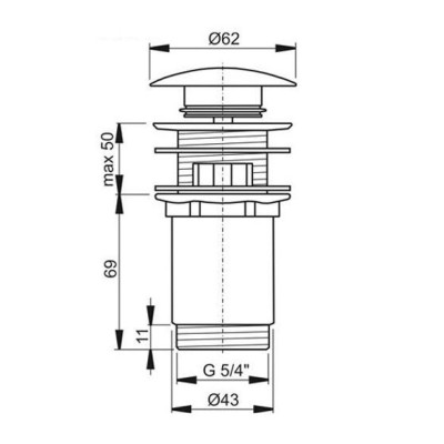 Ravak praustuvo sifono galvutė ClickClack