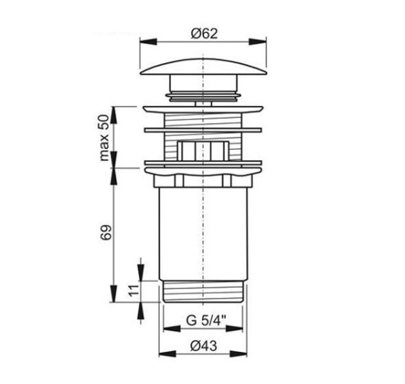 Ravak praustuvo sifono galvutė ClickClack