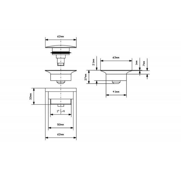 Universalus dugno vožtuvas, keramikinis, baltos spalvos
