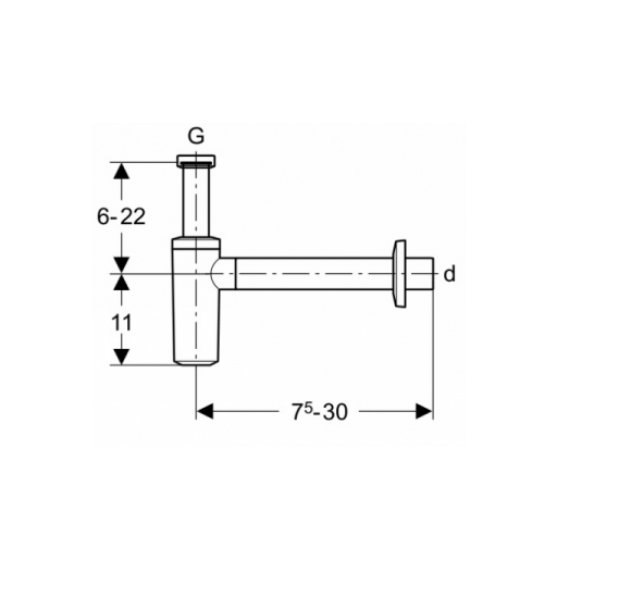 Geberit savaime išsivalantis praustuvo sifonas, chromuotas blizgus