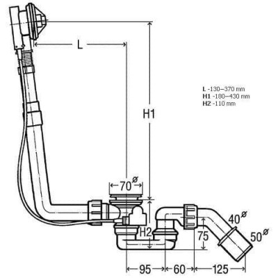 Viega "Multiplex" Sifonas nestandartinėm voniom