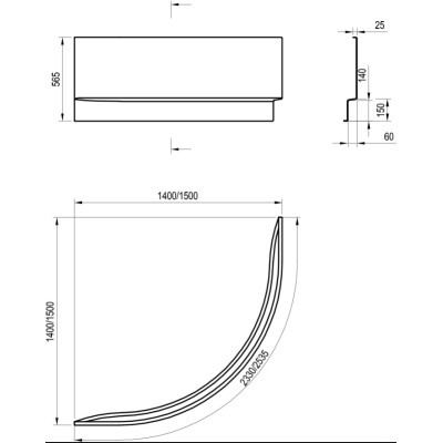 Ravak vonios panelė Gentiana, NewDay (pasirinkite dydį)