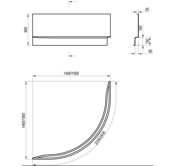 Ravak vonios panelė Gentiana, NewDay (pasirinkite dydį)