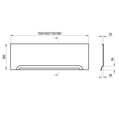 Ravak Priekinė apdaila 150,160,170,180cm