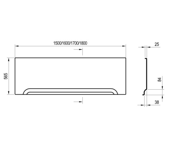 Ravak Priekinė apdaila 150,160,170,180cm