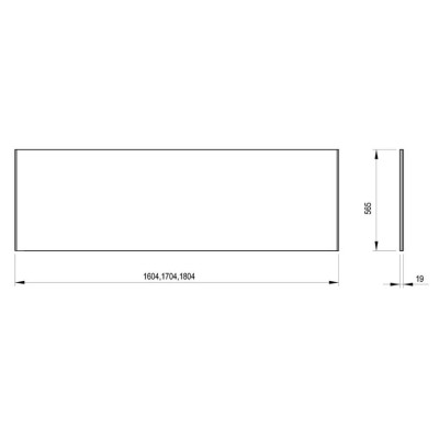 Ravak priekinė apdailos plokštė 180, voniai, pasirinkite spalvą