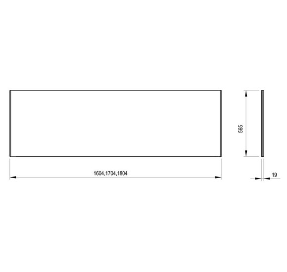 Ravak priekinė apdailos plokštė 180, voniai, pasirinkite spalvą