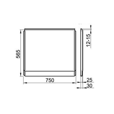 Ravak Vonios galinė apdaila su tvirtinimu 75,80cm