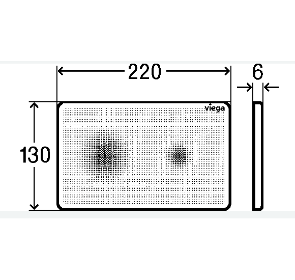Viega Klavišas WC moduliui, sensorinis su LED pašvietimu (more 205 juodas stiklas)