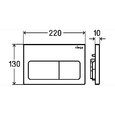 Viega Life 5 Vandens nuleidimo klavišas WC rėmui