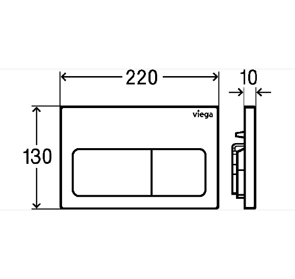 Viega Life 5 Vandens nuleidimo klavišas WC rėmui