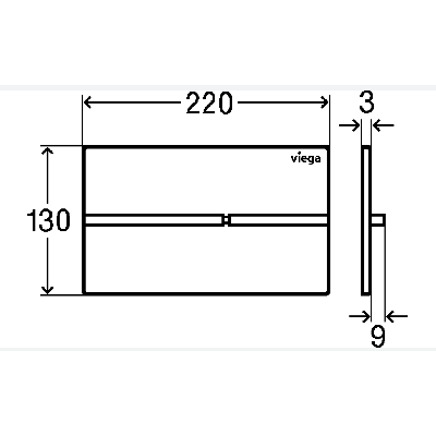 Viega Klavišas WC moduliui (more 204 nerūdijančio plieno matinės spalvos)