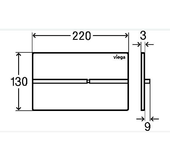 Viega Klavišas WC moduliui (more 204 nerūdijančio plieno matinės spalvos)