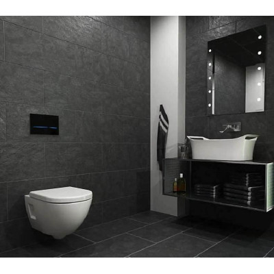 Geberit Sigma elektroninis vandens nuleidimo klavišas be transformatoriaus, juodas stiklas