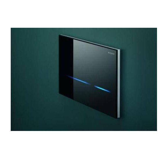 Geberit Sigma elektroninis vandens nuleidimo klavišas be transformatoriaus, juodas stiklas